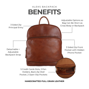 Alternative view of Aleks Leather Backpack